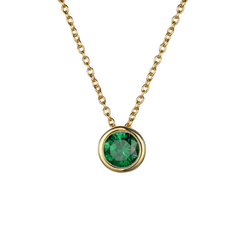 Stainless Steel Crystal Pendant Necklace