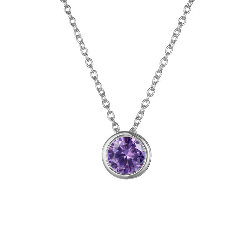 Stainless Steel Crystal Pendant Necklace