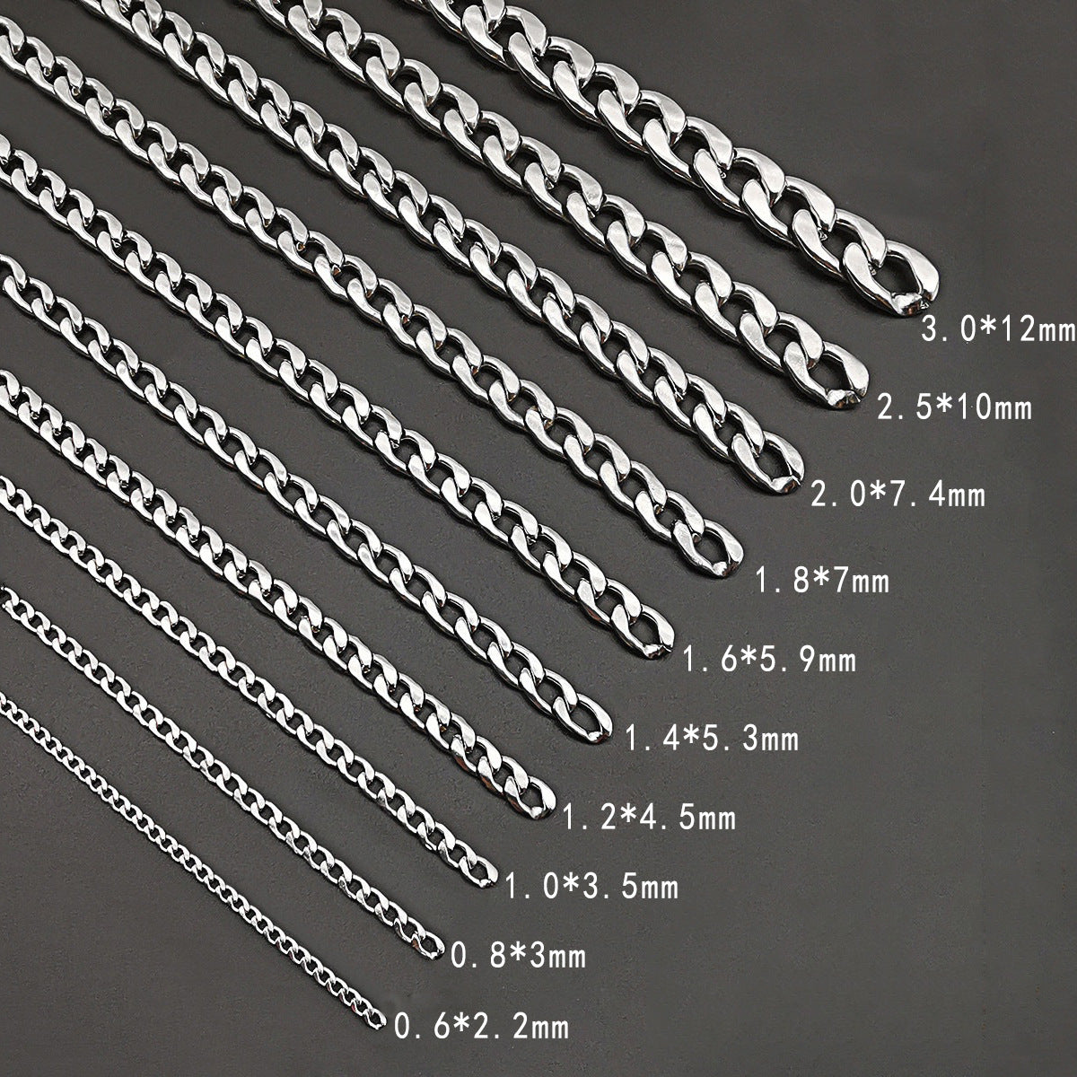 Stainless Steel Cuban Chain Jewelry Making Supplies