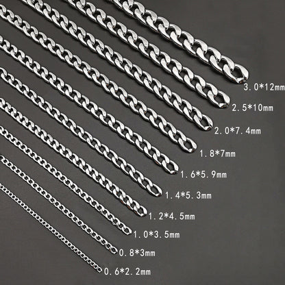 Stainless Steel Cuban Chain Jewelry Making Supplies