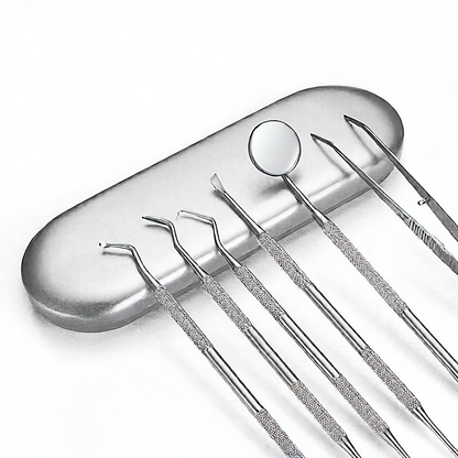 Stainless Steel Dental Tool Set with Tongue Scraper