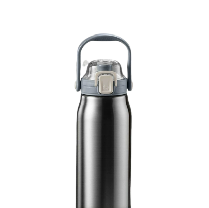 Stainless Steel Double Drink Thermos Cup with Straw