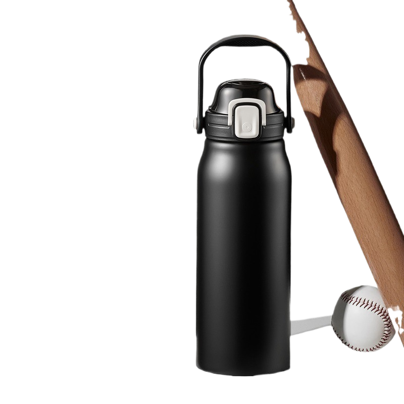 Stainless Steel Double Drink Thermos Cup with Straw