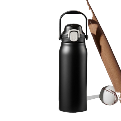 Stainless Steel Double Drink Thermos Cup with Straw