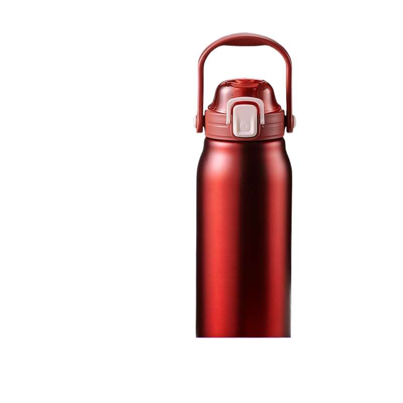 Stainless Steel Double Drink Thermos Cup with Straw