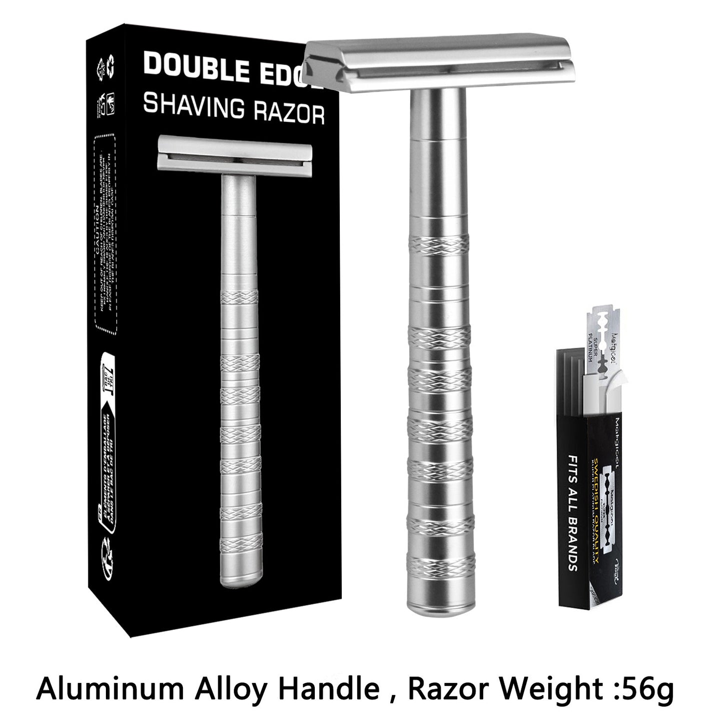 Stainless Steel Double-Edged Razor, Double-Sided Blades