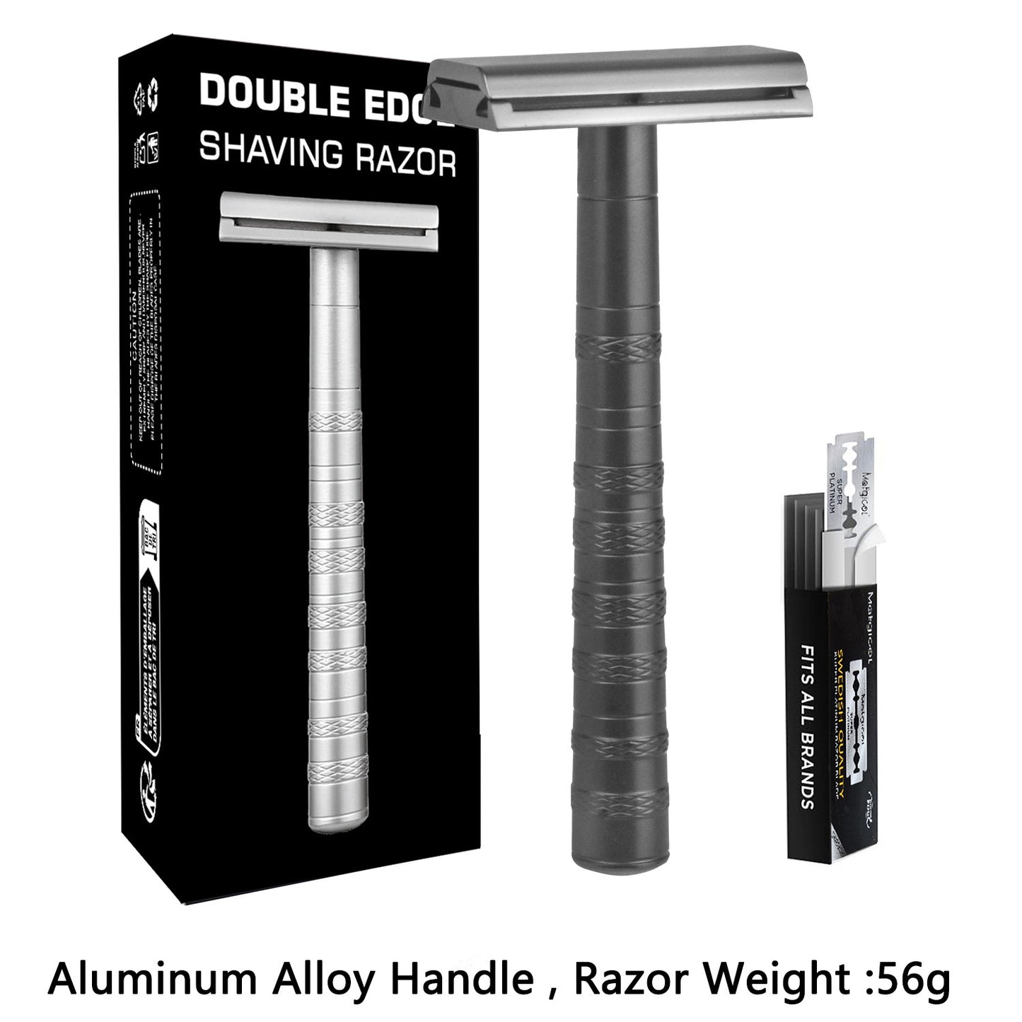 Stainless Steel Double-Edged Razor, Double-Sided Blades