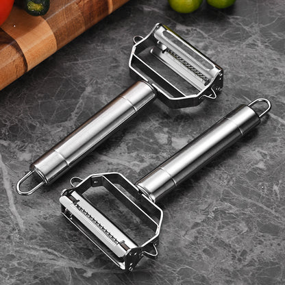 Stainless steel double-ended peeling knife