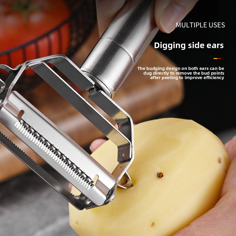 Stainless steel double-ended peeling knife