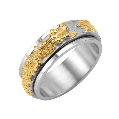 stainless steel dragon ring