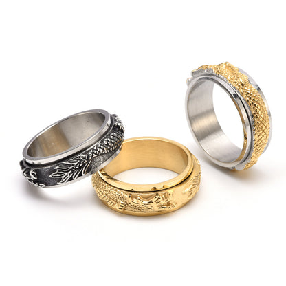 stainless steel dragon ring