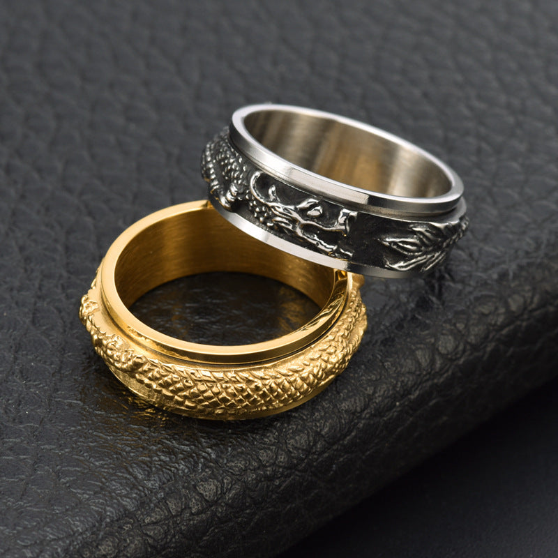 stainless steel dragon ring