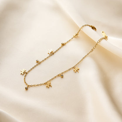 Stainless Steel Dragonfly Zircon Anklet Bracelet