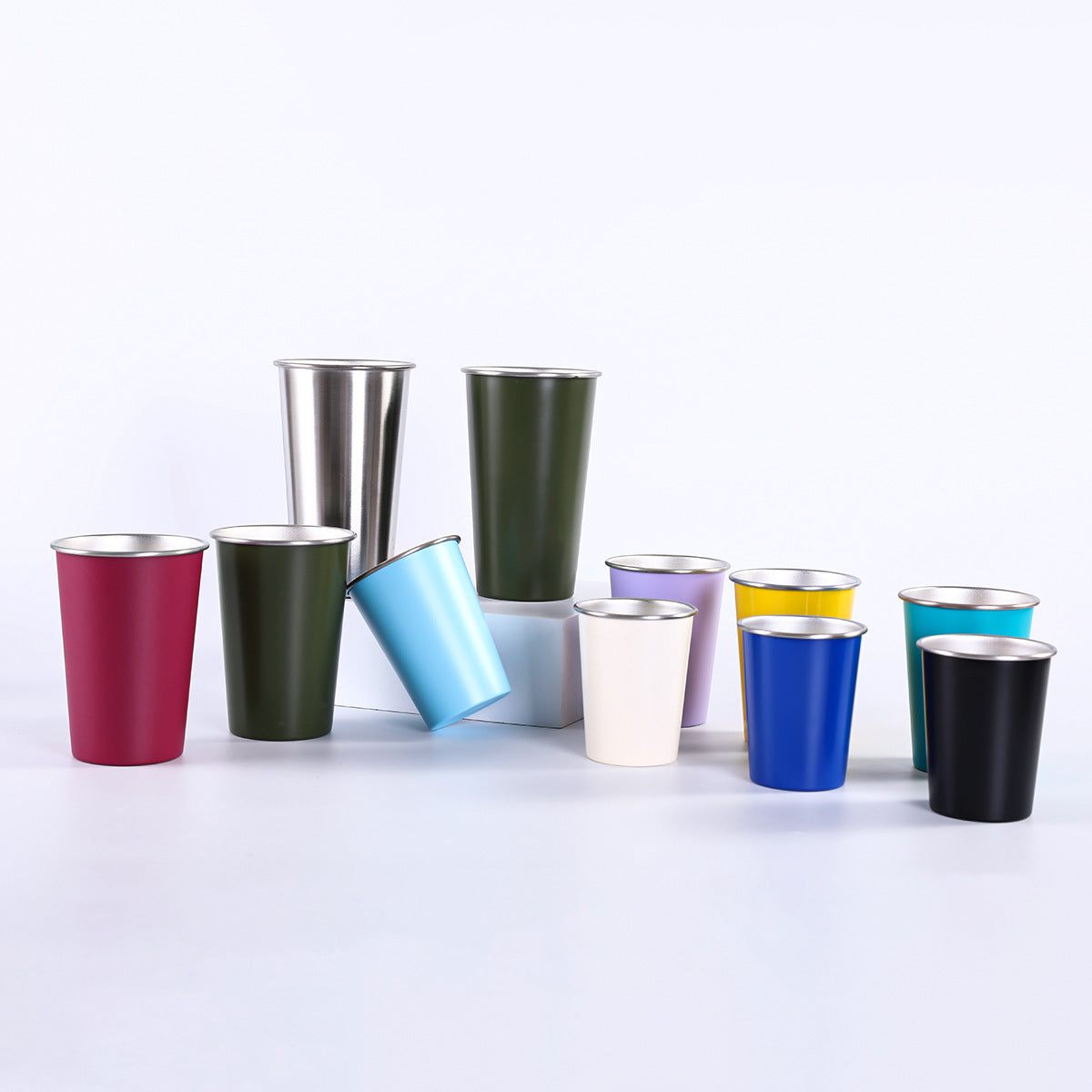 Stainless steel drinking cup