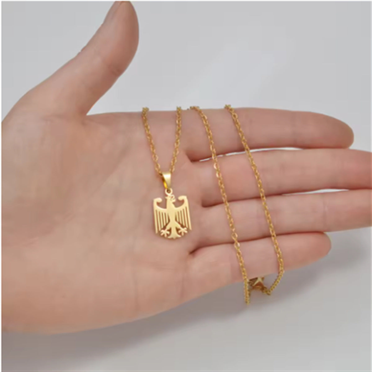 Stainless steel eagle pendant necklace