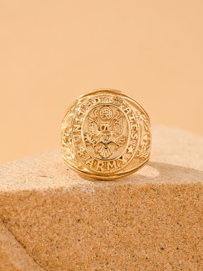 Stainless Steel Eagle Relief Mens Ring