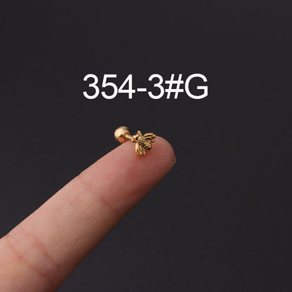 Stainless steel ear bone nail zircon