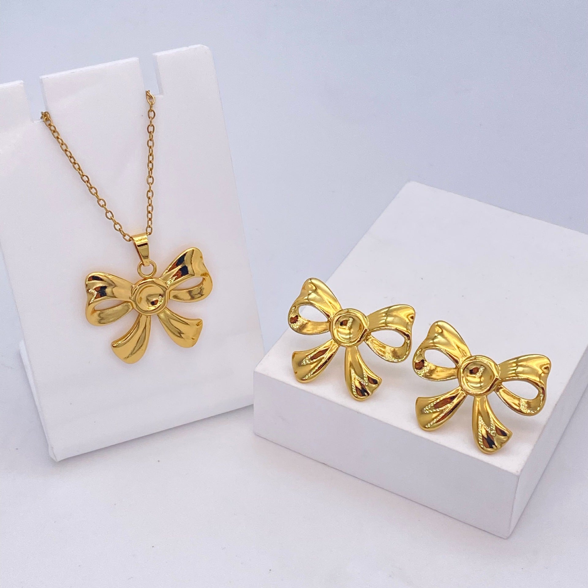Stainless Steel Earrings and Necklace
