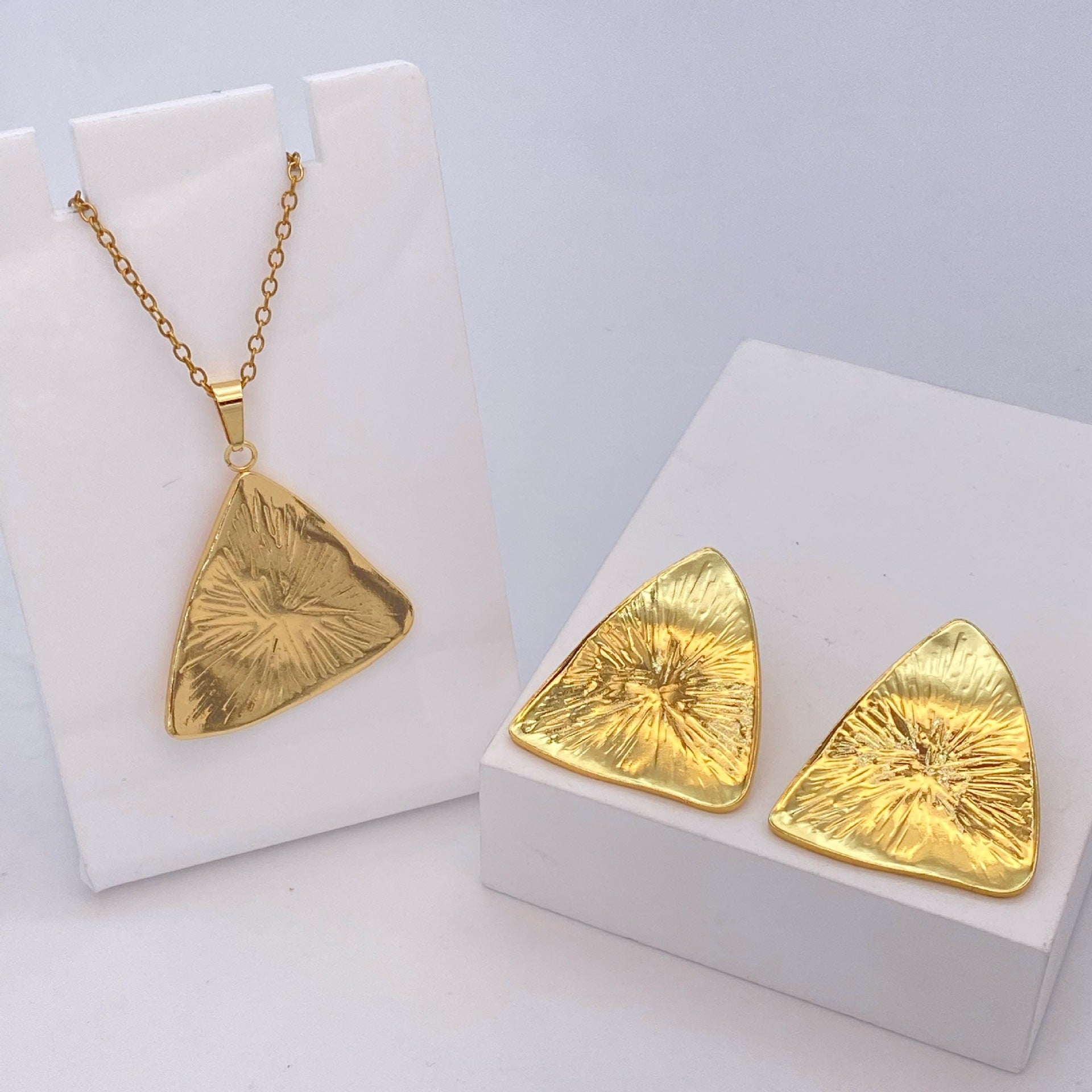 Stainless Steel Earrings and Necklace
