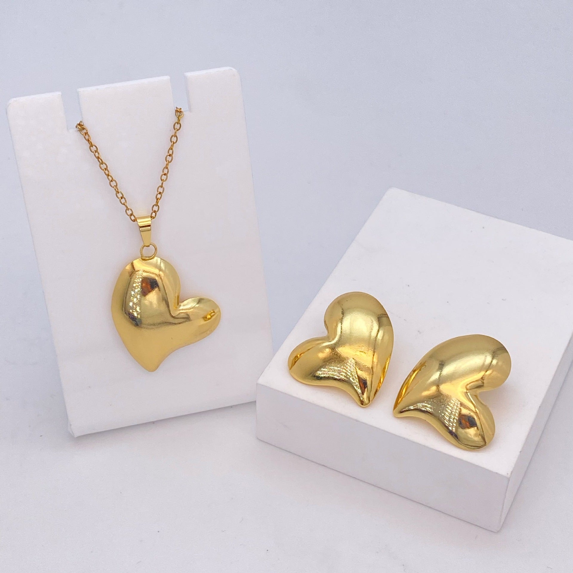 Stainless Steel Earrings and Necklace