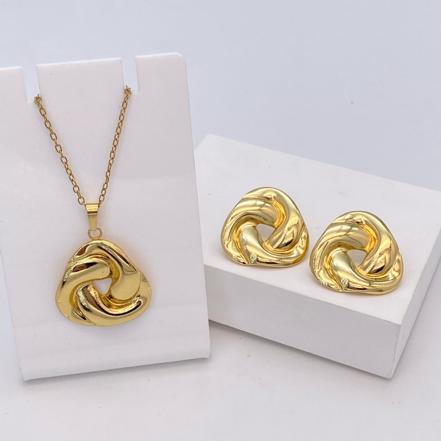 Stainless Steel Earrings and Necklace