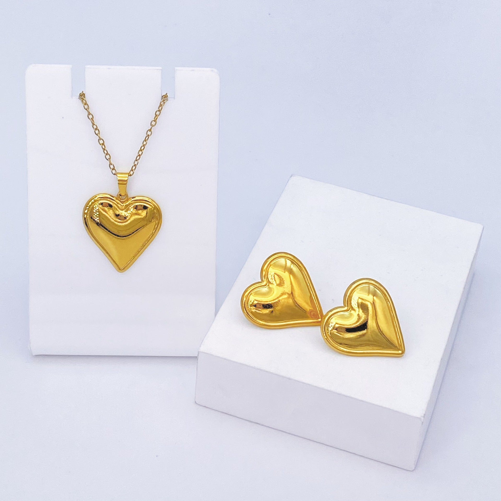Stainless Steel Earrings and Necklace