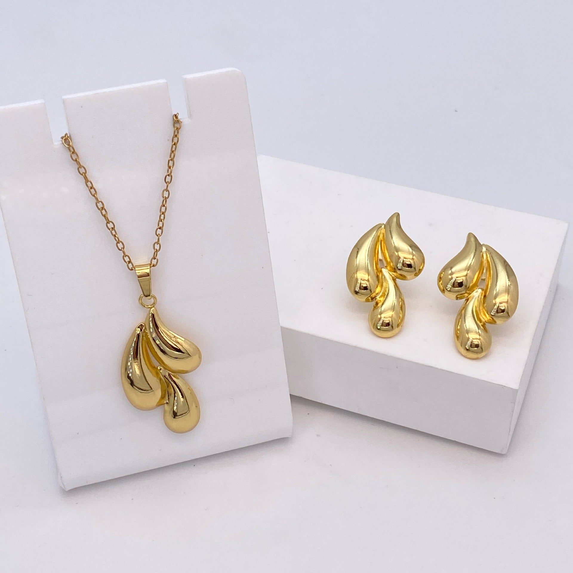 Stainless Steel Earrings and Necklace