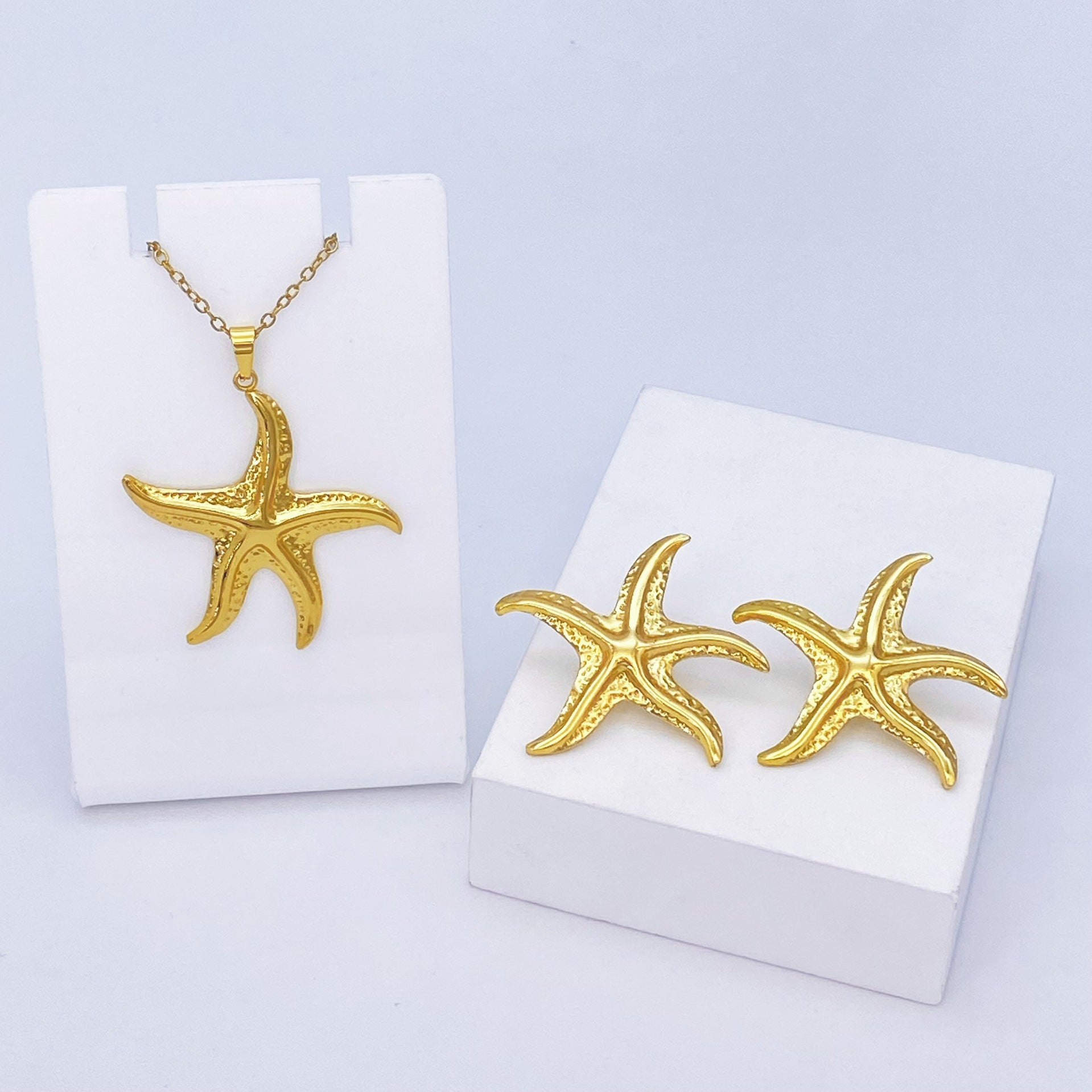 Stainless Steel Earrings and Necklace