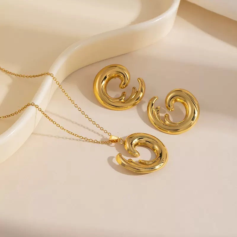 Stainless Steel Earrings and Necklace