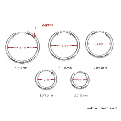 Stainless Steel Electroplated Circle Earrings