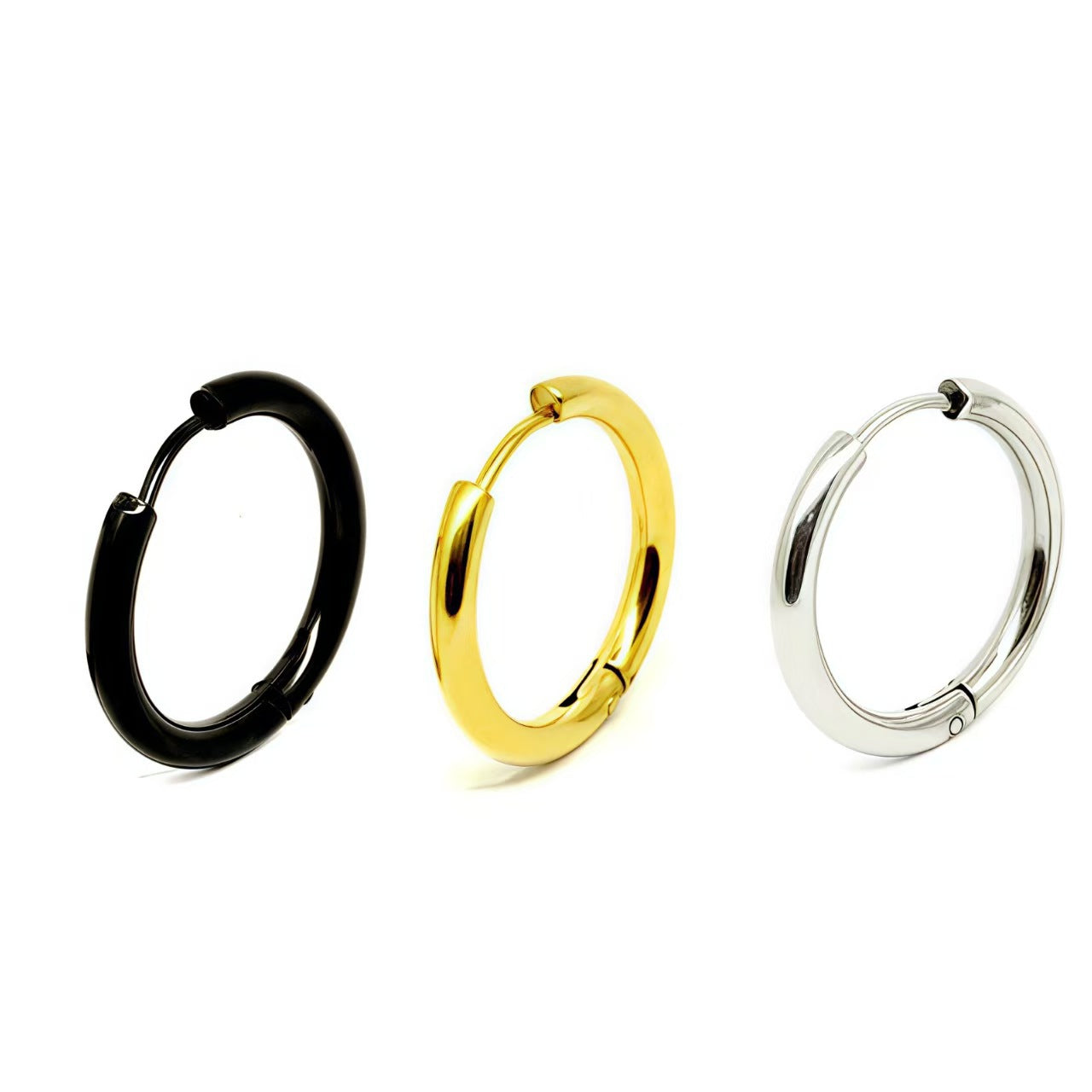 Stainless Steel Electroplated Circle Earrings