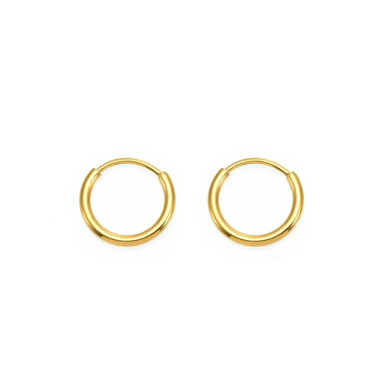 Stainless Steel Electroplated Circle Earrings