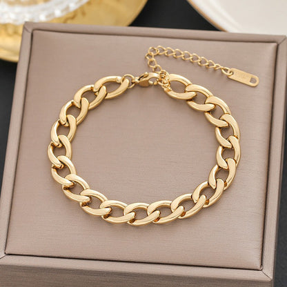Stainless Steel Electroplated Gold Geometric Necklace