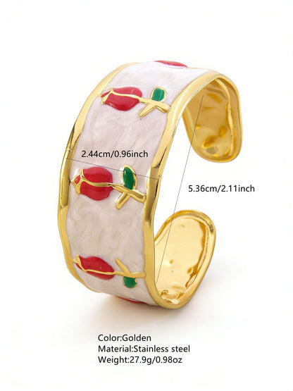 Stainless Steel Enamel Bracelet