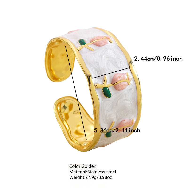 Stainless Steel Enamel Bracelet