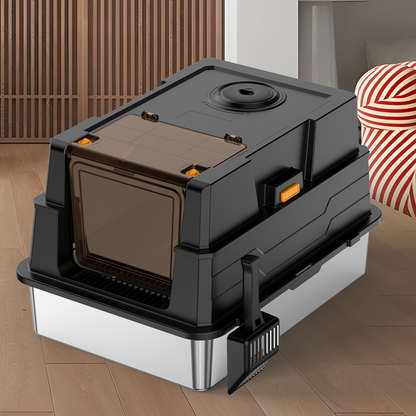 Stainless Steel Enclosed Cat Litter Box