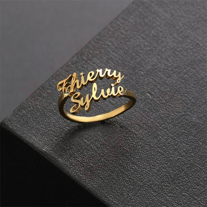 Stainless Steel English Letter Adjustable Ring