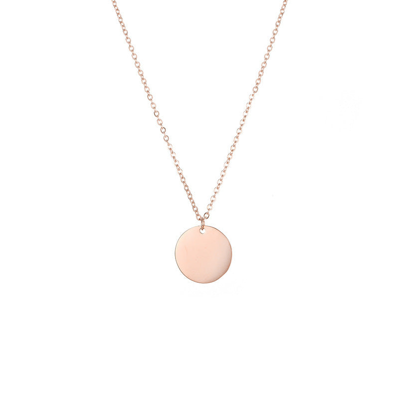 Stainless Steel Engraved Pendant Necklace