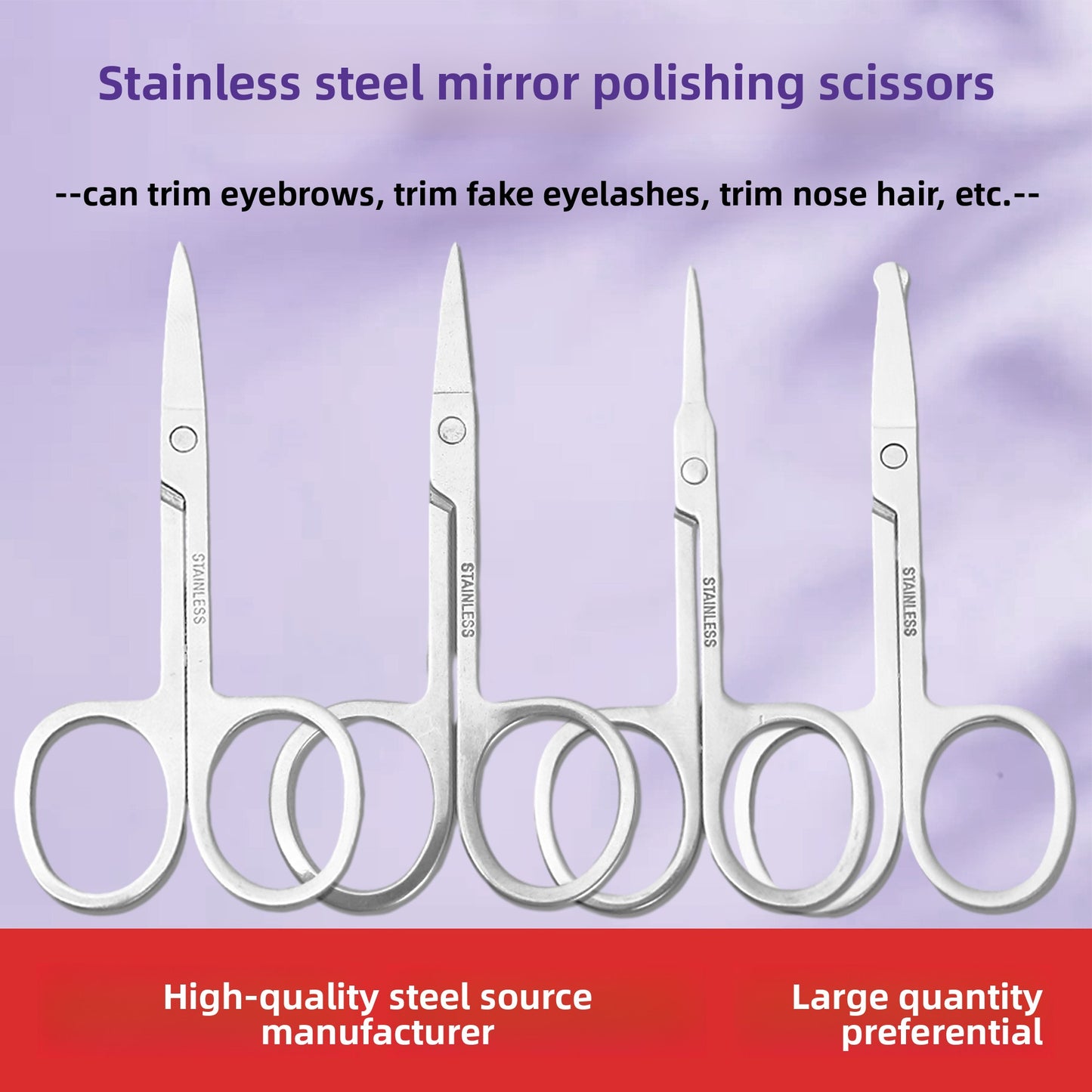 Stainless steel eyebrow clippers