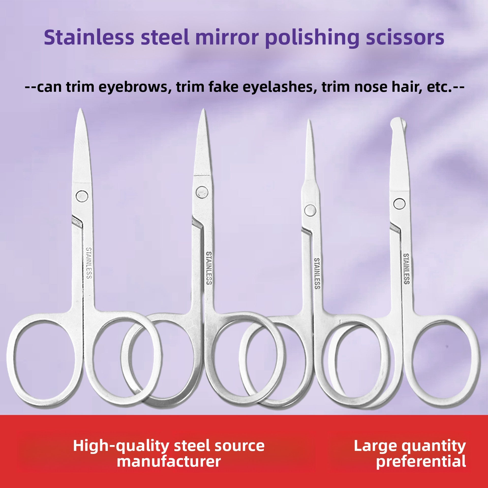 Stainless steel eyebrow clippers