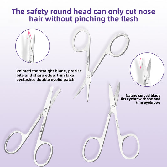 Stainless steel eyebrow clippers