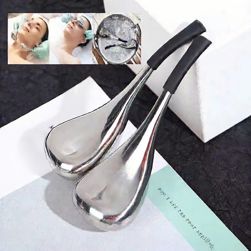 Stainless Steel Facial Ice Massage Ball and Spoon