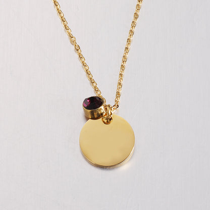 Stainless Steel Fashion Commuter Disc Necklace Pendant