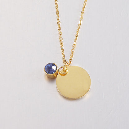 Stainless Steel Fashion Commuter Disc Necklace Pendant
