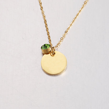 Stainless Steel Fashion Commuter Disc Necklace Pendant
