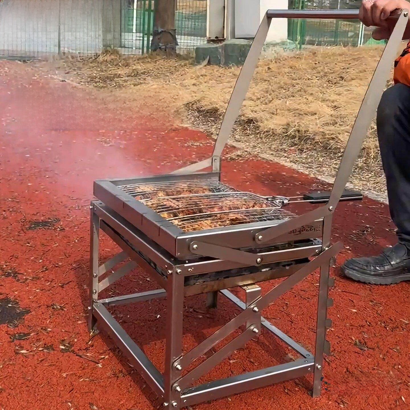 Stainless Steel Foldable Rotatable Barbecue Grill