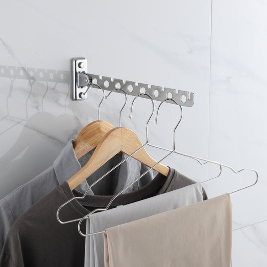 Stainless steel folding towel rod hanger
