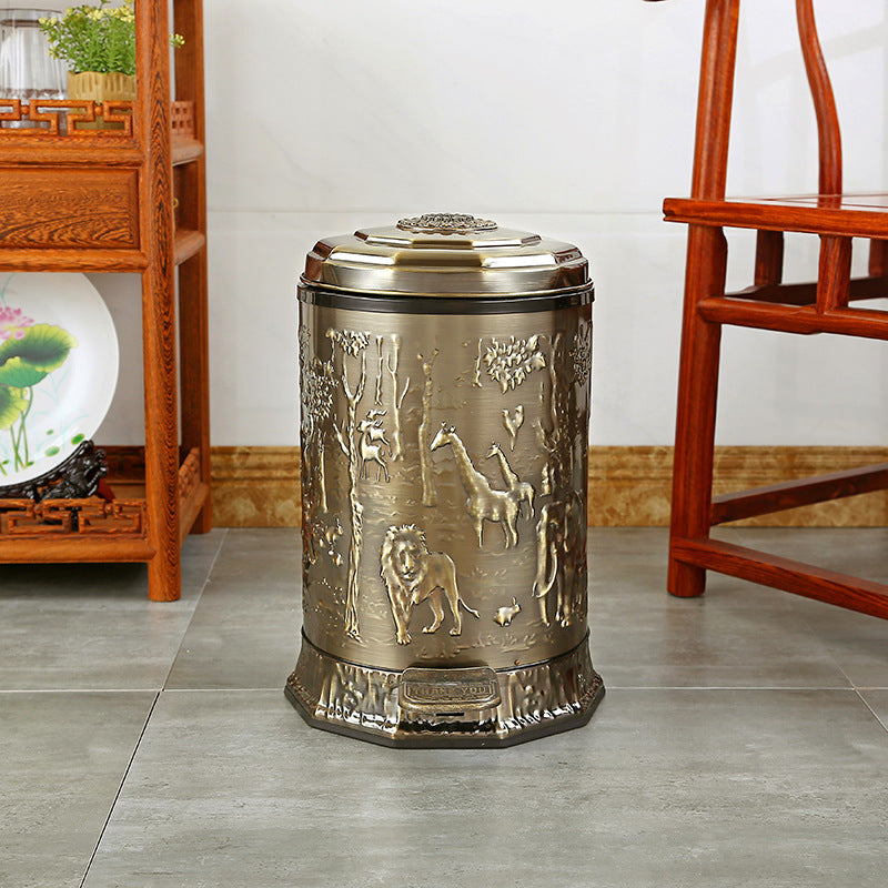 Stainless Steel Foot Pedal Trash Can with Lid