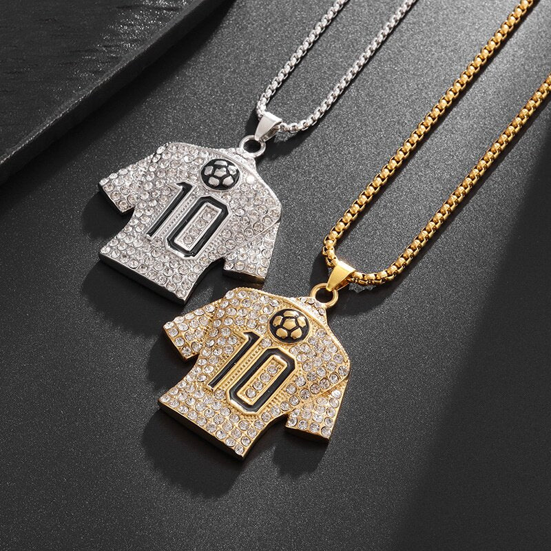 Stainless Steel Football Jersey Pendant Necklace