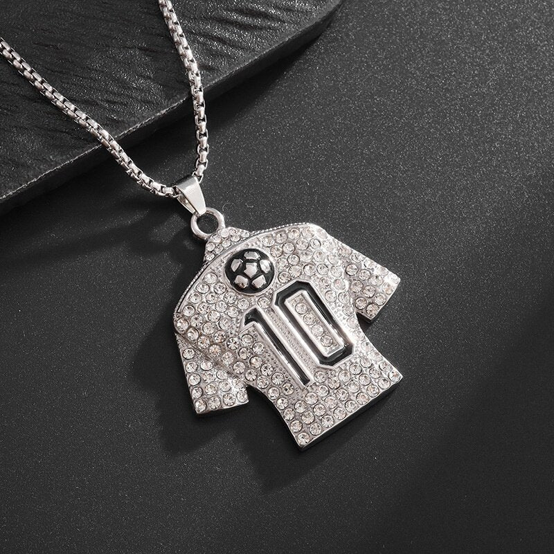 Stainless Steel Football Jersey Pendant Necklace